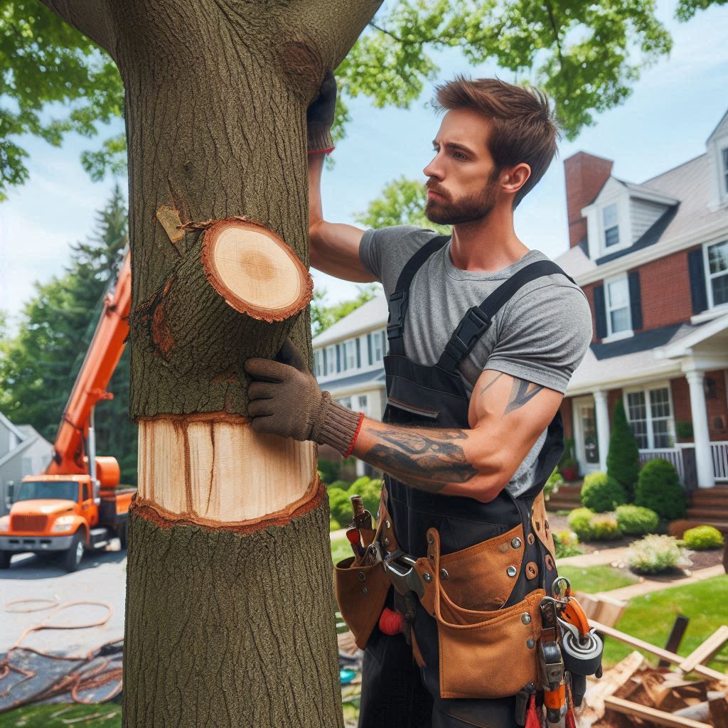Missouri Homeowner's Guide to Tree Maintenance Blog Article - Arborist performing maintenance on a tree in a Missouri home's yard